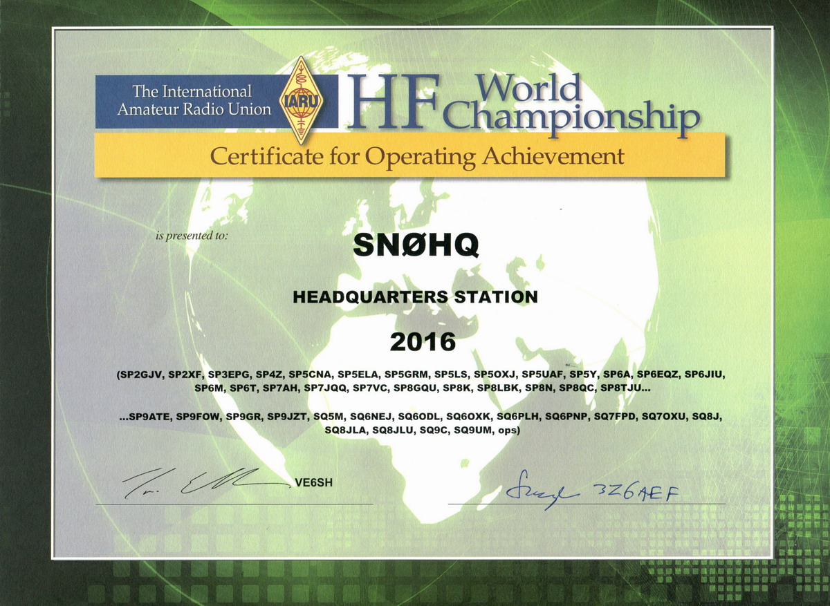 SN0HQ Award 2016